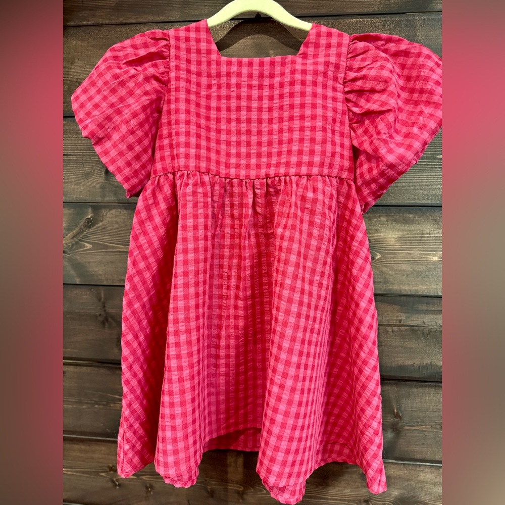 Gingham Red and pink plaid dress